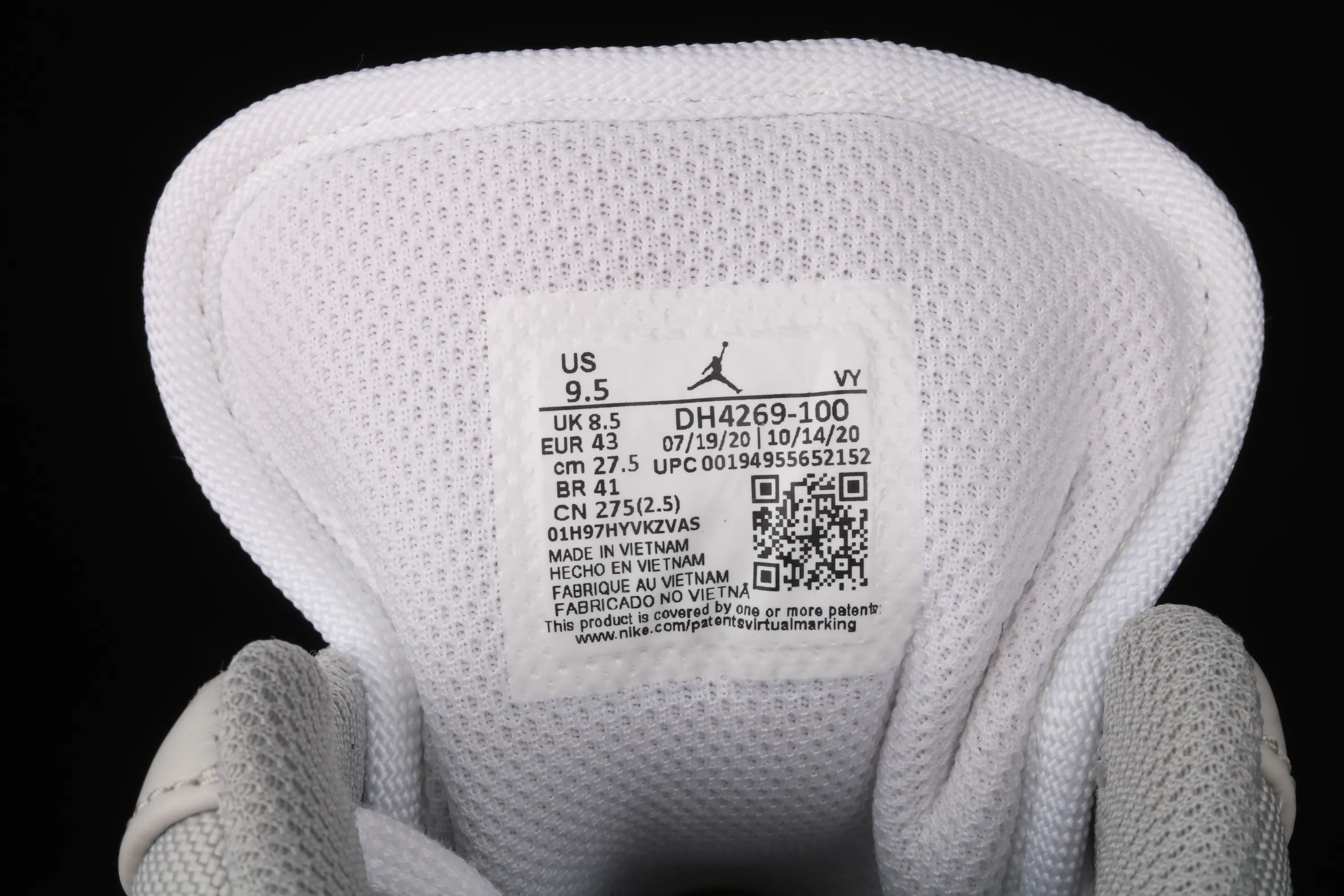 All categories Air Jordan Jordan series basketball shoes Air Jordan 1 Low G version pure original Air Jordan 1 Low Prm "Elephant Print" AJ1 Joe 1 low top white gray crackle pattern DH4269-100